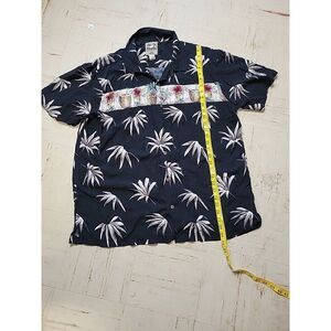 Steve & Barrys Hawaiian Classic Shirt Mens XL Tropical Leaf Cocktail‎ Print VTG